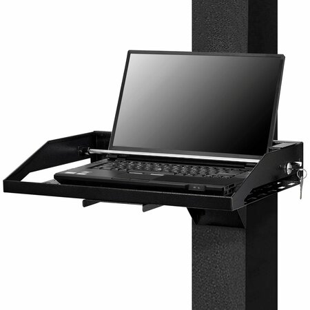 GLOBAL INDUSTRIAL 17in Locking Laptop Tray Kit, 18inW x 14inD, Black 493573LT